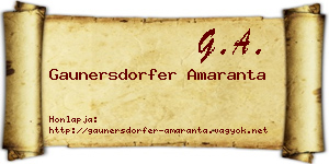 Gaunersdorfer Amaranta névjegykártya